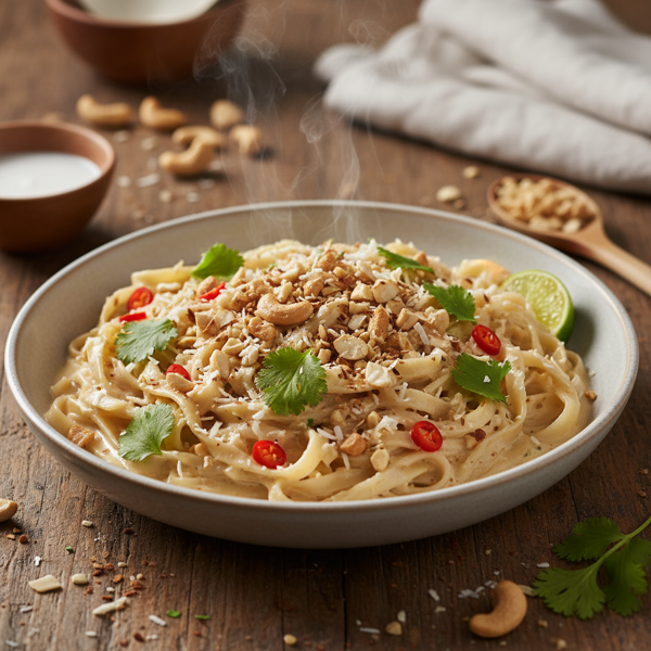 Creamy Coconut-Cashew Rice Noodles recipe