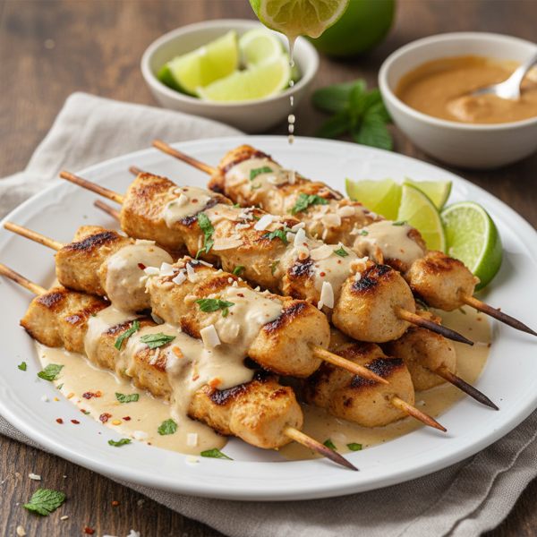 Creamy Coconut Chicken Satay with Lime recipe
