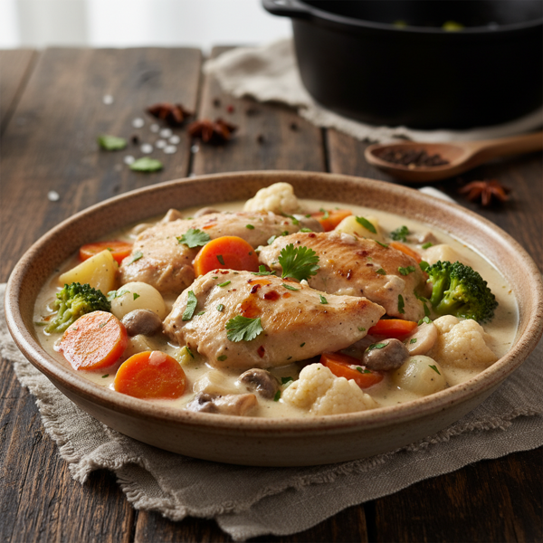 Creamy Coconut Chicken Stew with Hearty Vegetables recipe