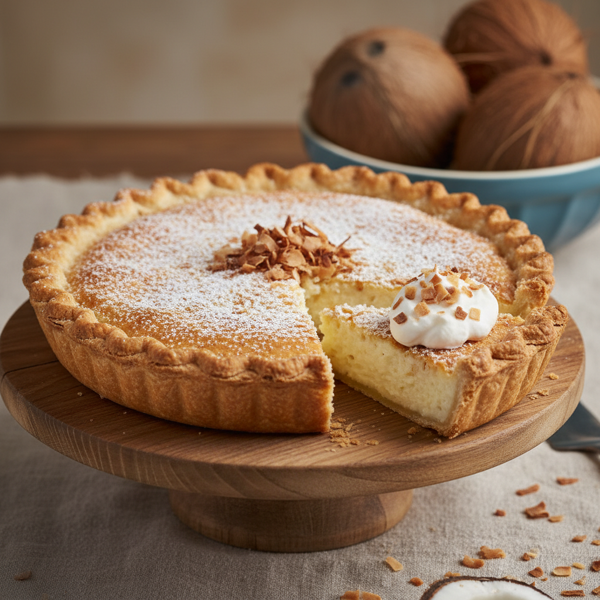 Creamy Coconut Custard Pie recipe