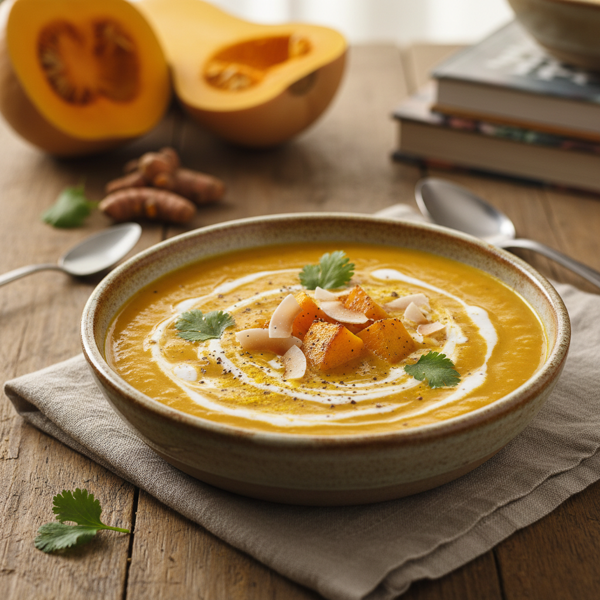 Creamy Coconut Turmeric Butternut Squash Soup recipe