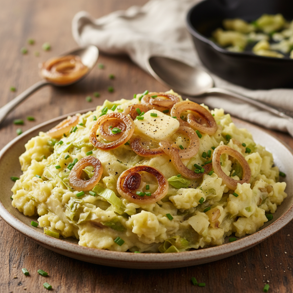 Creamy Colcannon with Sautéed Onions recipe