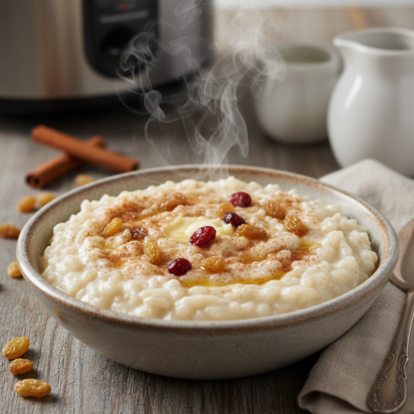 Creamy Comfort Slow Cooker Rice Pudding recipe