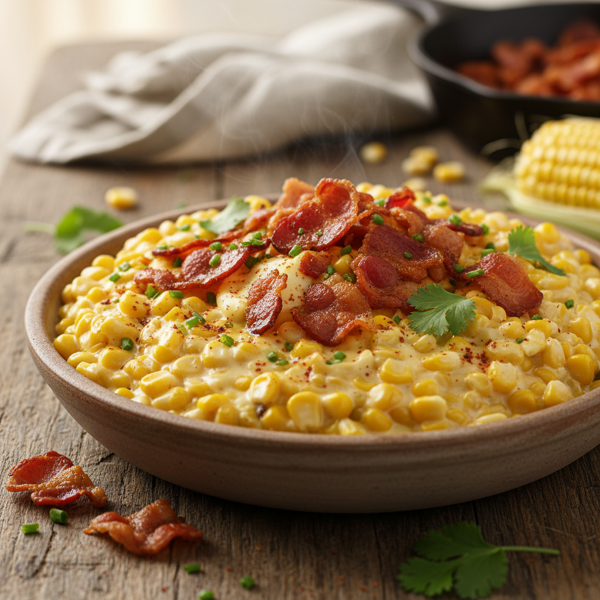 Creamy Corn Bliss with Crispy Bacon recipe