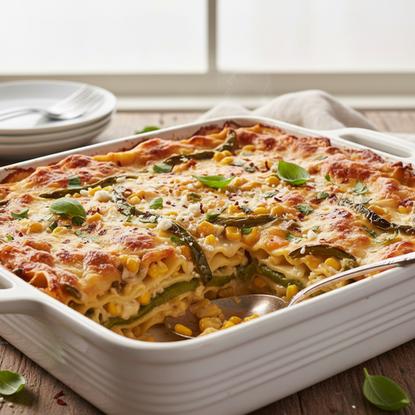 Creamy Corn & Poblano Lasagna Delight recipe