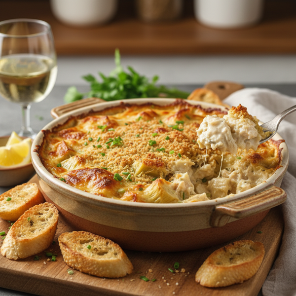 Creamy Crab & Artichoke Bake recipe