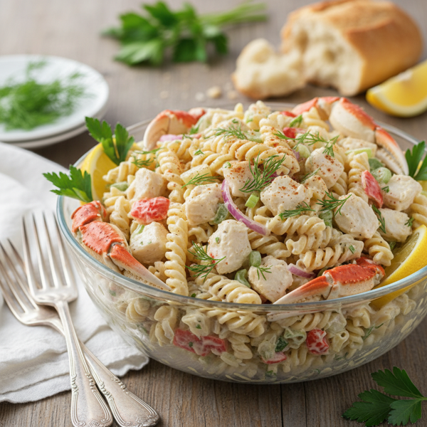 Creamy Crab and Pasta Salad Delight recipe