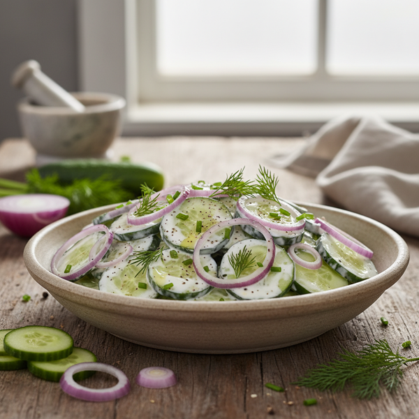 Creamy Cucumber and Red Onion Delight recipe