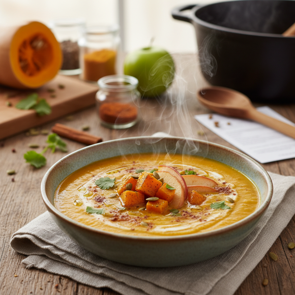 Creamy Curried Butternut Squash & Apple Soup recipe