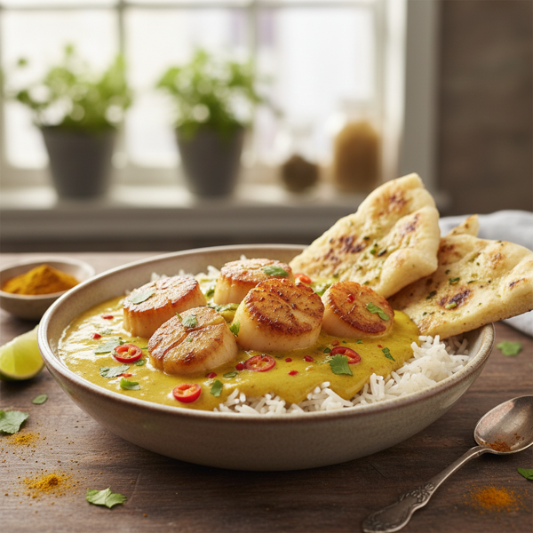 Creamy Curried Scallops Delight recipe
