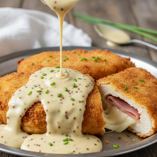 Creamy Dijon Sauce for Chicken Cordon Bleu recipe