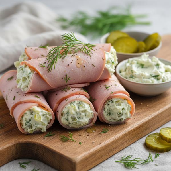 Creamy Dill Pickle Ham Rolls recipe