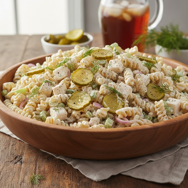 Creamy Dill Pickle Ranch Pasta Salad recipe