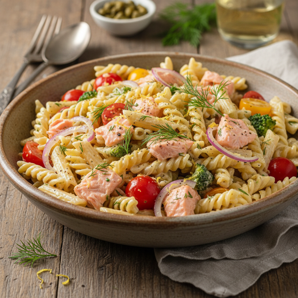 Creamy Dill Salmon Pasta Salad recipe