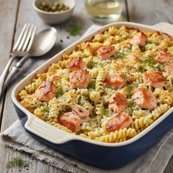 Creamy Dill & Salmon Pasta Bake recipe