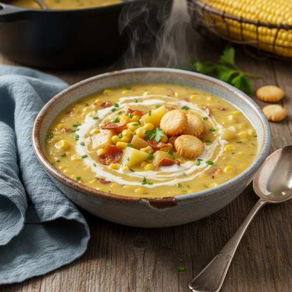 Creamy Down East Corn Chowder Delight recipe