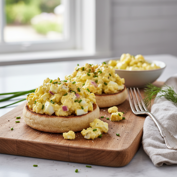 Creamy Egg Salad English Muffin Delight recipe