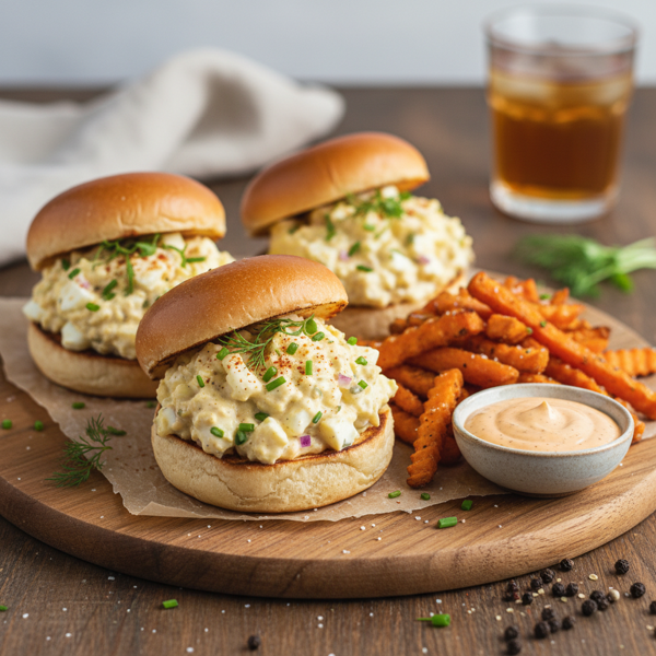 Creamy Egg Salad Sliders with Carrot Fries recipe