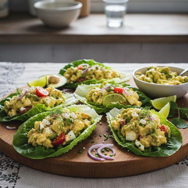 Creamy Egg and Avocado Lettuce Wraps recipe