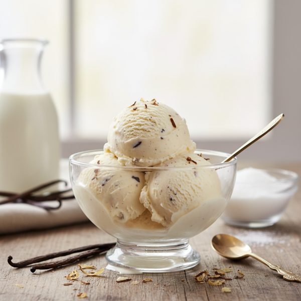 Creamy Eggless Vanilla Bean Ice Cream recipe