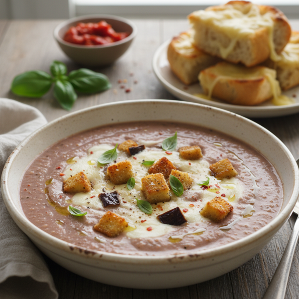 Creamy Eggplant Parmigiana Soup recipe