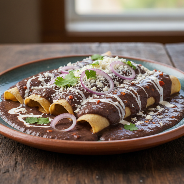 Creamy Enfrijoladas with Queso Fresco recipe