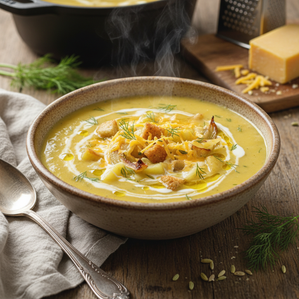 Creamy Fennel and Cheddar Potato Soup recipe