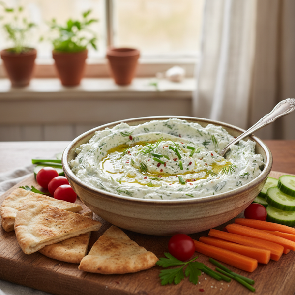 Creamy Feta and Garlic Herb Spread recipe