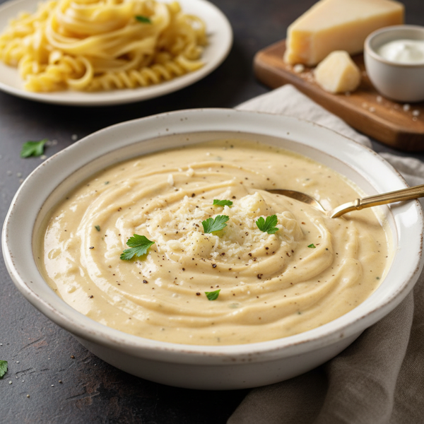 Creamy Fontina Parmesan Alfredo Sauce recipe