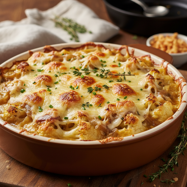 Creamy French Onion Cauliflower Bake recipe