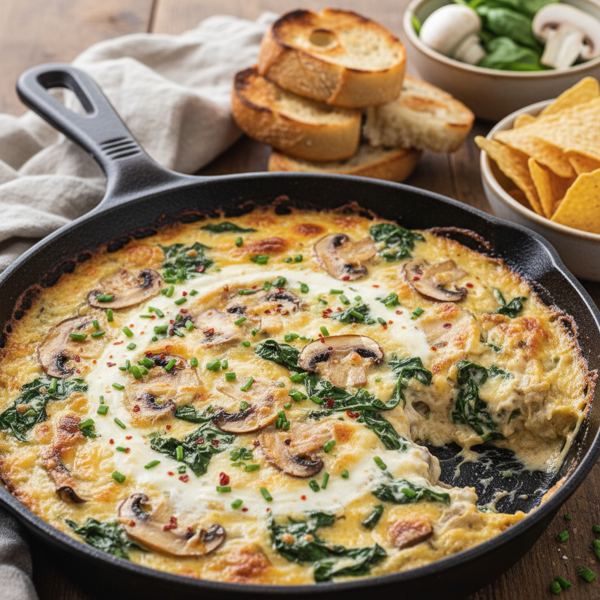 Creamy Fresh Spinach & Mushroom Dip recipe