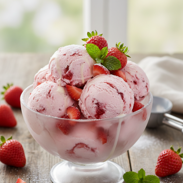 Creamy Fresh Strawberry Delight Ice Cream recipe