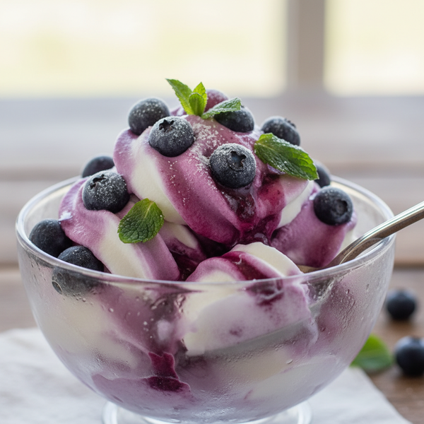 Creamy Frozen Blueberry Yogurt Delight recipe