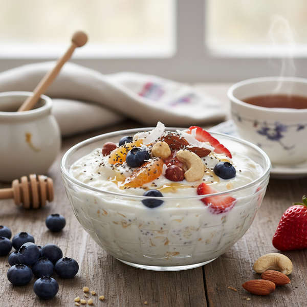 Creamy Fruit & Nut Bircher Muesli Delight recipe