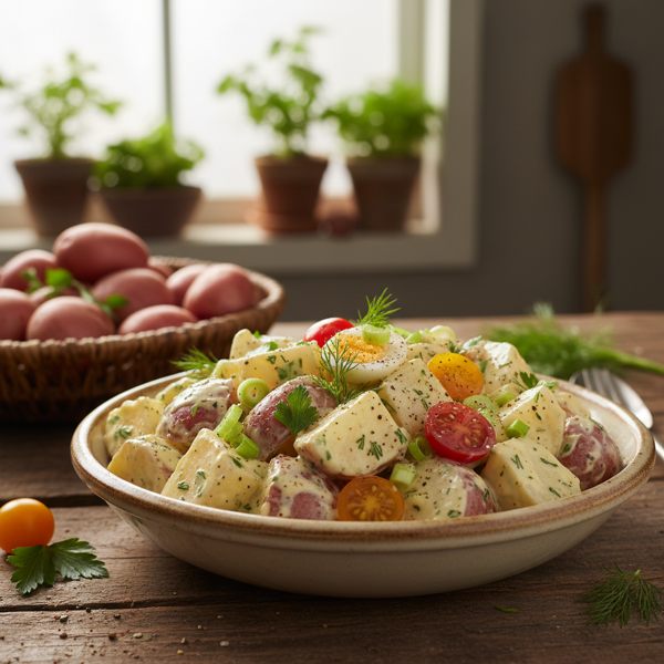 Creamy Garden Fresh Red Potato Salad recipe