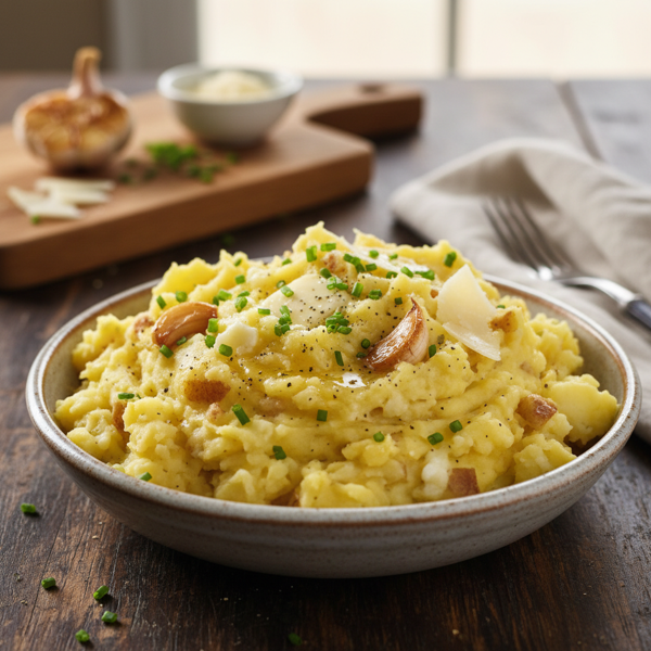 Creamy Garlic Asiago Mashed Yukon Gold Potatoes recipe