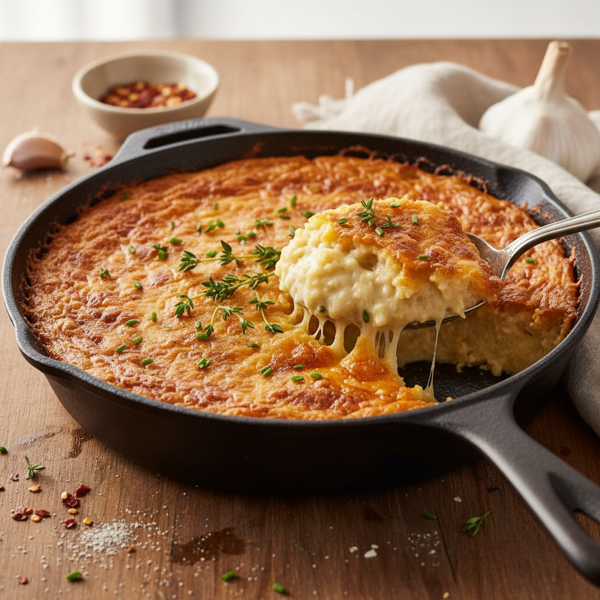 Creamy Garlic Cheddar Grits Bake recipe