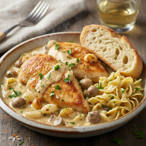 Creamy Garlic Chicken Parisienne recipe