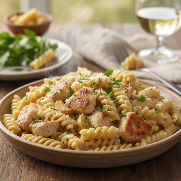 Creamy Garlic Chicken Pasta Delight recipe