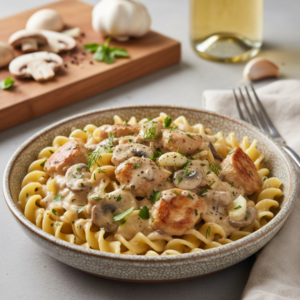 Creamy Garlic Chicken Stroganoff recipe