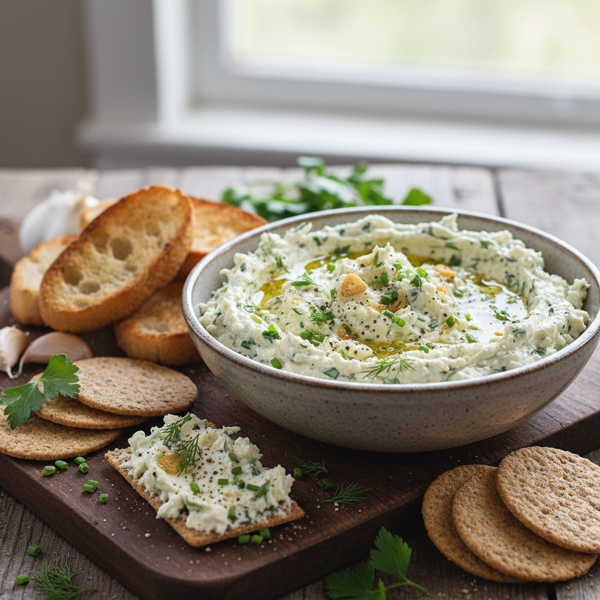Creamy Garlic Herb Feta Spread recipe