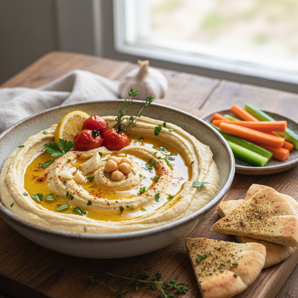 Creamy Garlic Hummus Delight recipe