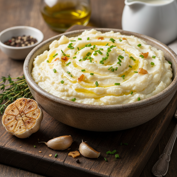 Creamy Garlic Mashed Cauliflower recipe