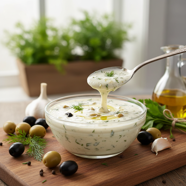 Creamy Garlic Olive Dressing recipe