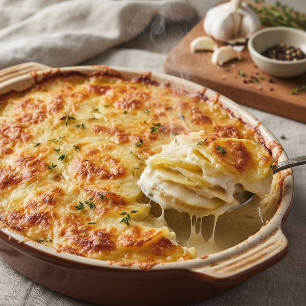 Creamy Garlic Potato Bake with Gruyère recipe