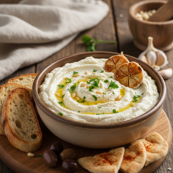 Creamy Garlic Potato Dip (Skordalia) recipe