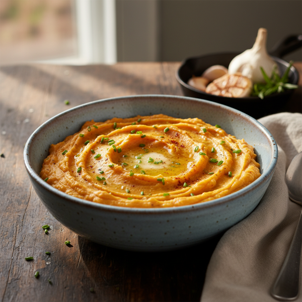 Creamy Garlic Sweet Potato Mash recipe