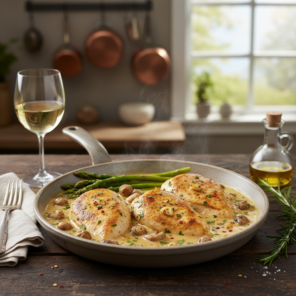 Creamy Garlic White Wine Chicken Delight recipe