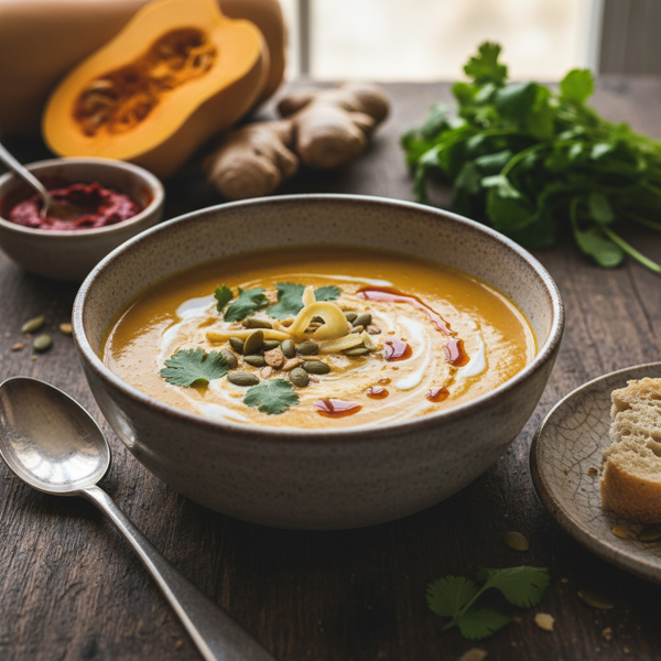 Creamy Ginger Curry Butternut Squash Soup recipe