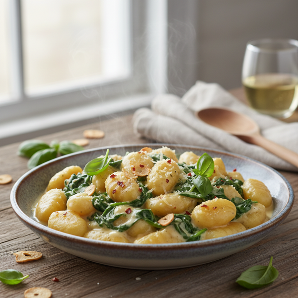 Creamy Gnocchi and Spinach Delight recipe